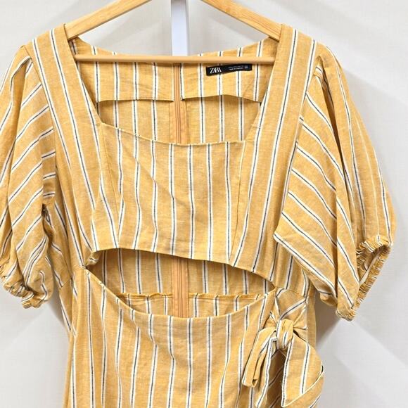 Zara‎ Yellow Stripe Dress - Picture 3 of 4